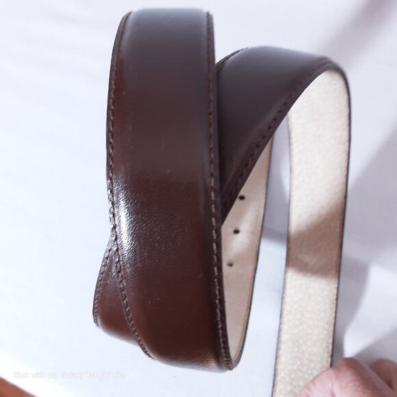 Kenneth Cole Mens Belt 38 Waist Darkest Brown Genuine Leather - Picture 7 of 14